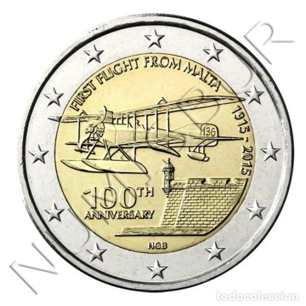 Monedas antiguas de Europa: MALTA 2 euros 2015 S/C Centenario del Prime Vuelo - AVION