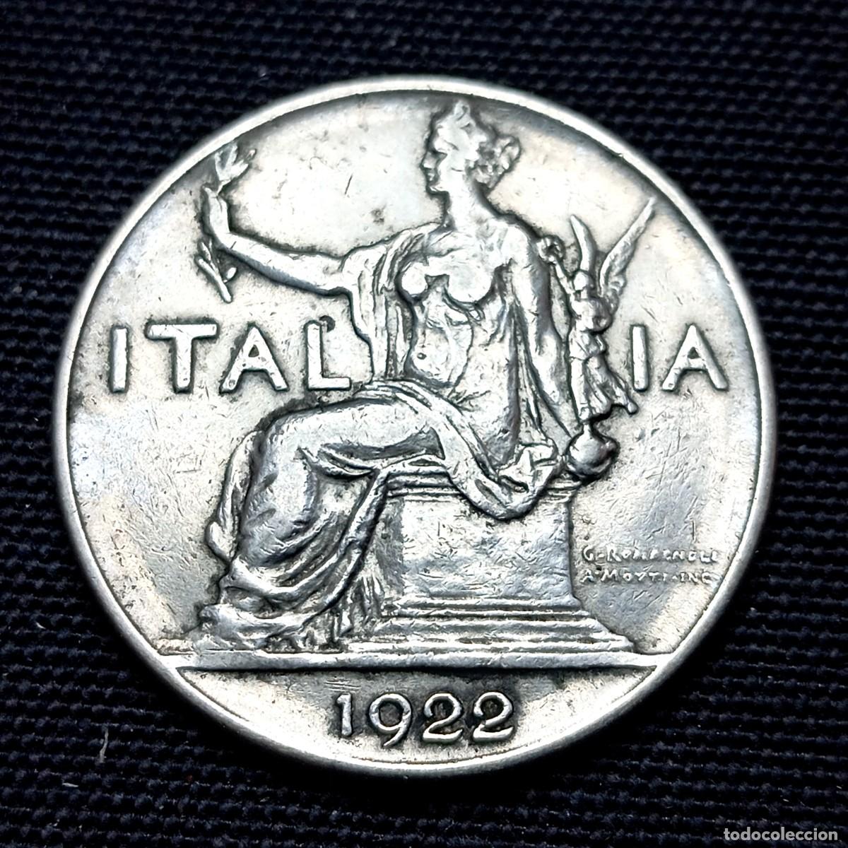 Monedas antiguas de Europa: ⚜️ BBE3 1. Italia. 1 lira 1922