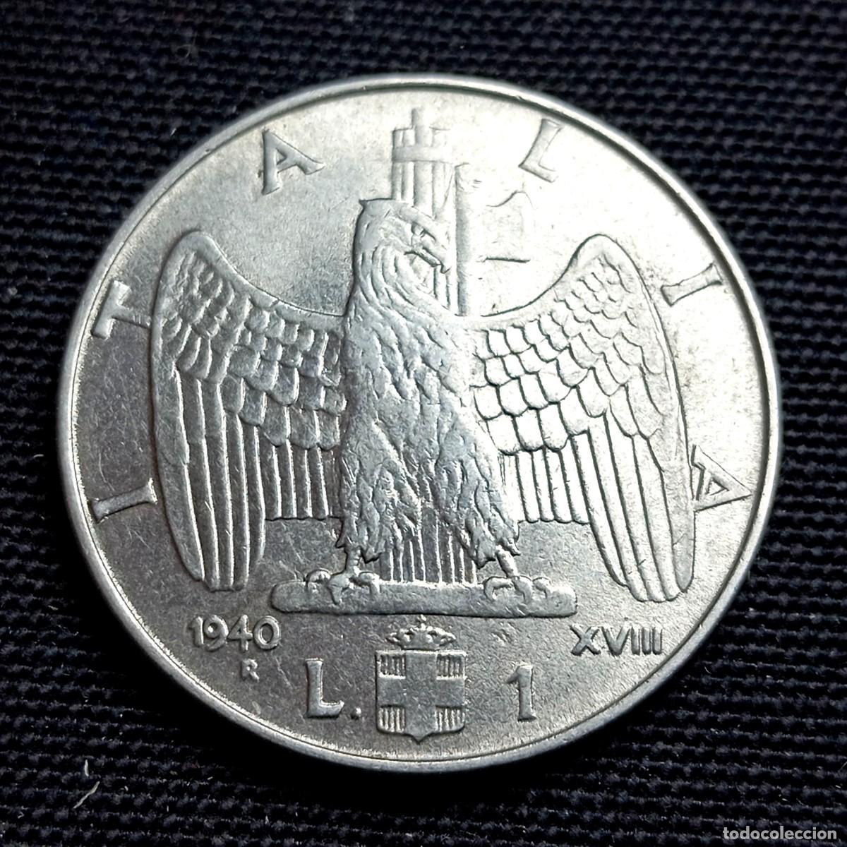 Monedas antiguas de Europa: ⚜️ BBE3 3. Italia. 1 lira 1940. Magn&eacute;tica