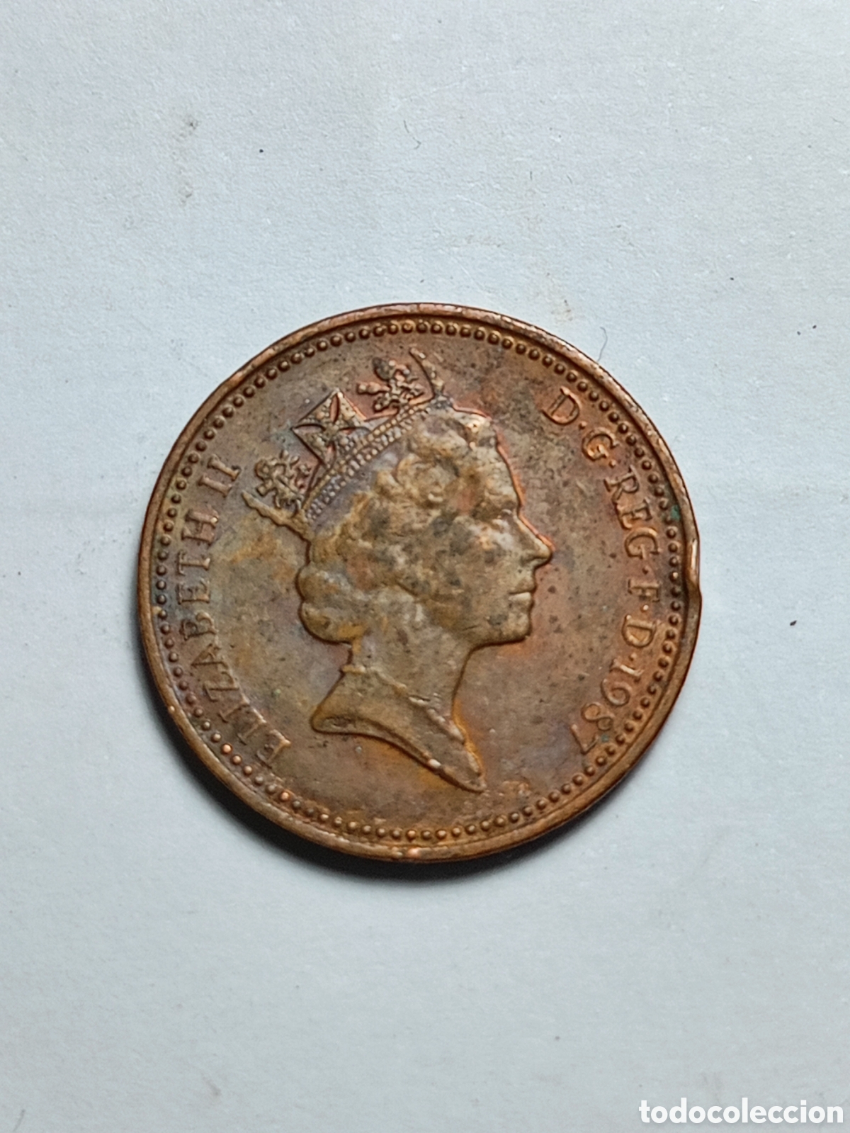Monnaies anciennes de Europe: REINO UNIDO - INGLATERRA MONEDA ONE 1 PENNY ELIZABETH II 1987 - LIBRAS