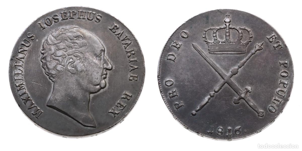 Monedas antiguas de Europa: SC-Alemania. Maximilian I. Joseph. Kronentaler 1816 M&uacute;nich. Plata 29.46 g.
