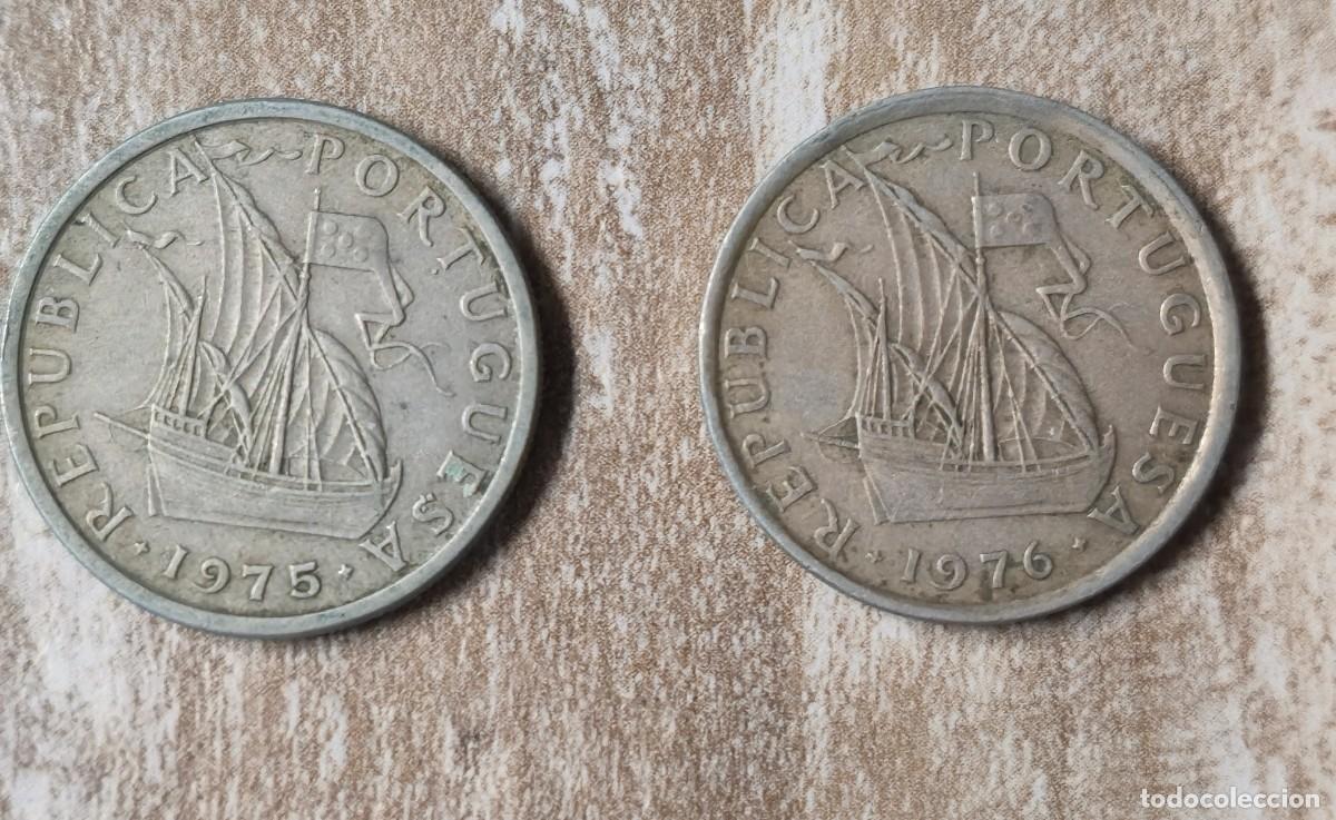 Monedas antiguas de Europa: 2 MONEDA DE PORTUGAL 1975 - 1976 - 5 ESCUDOS