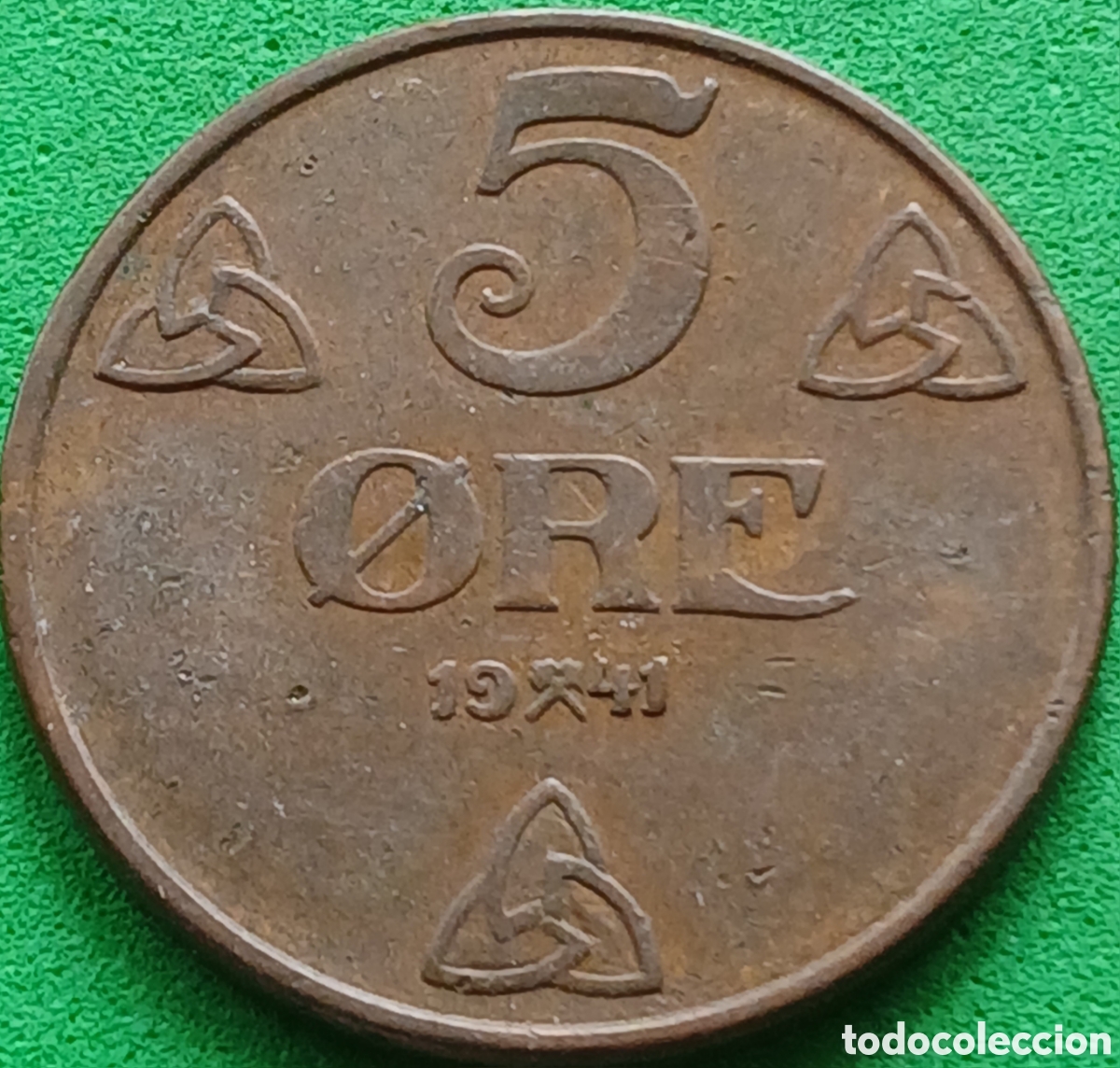 Monedas antiguas de Europa: Noruega 5 ore 1941 km#368