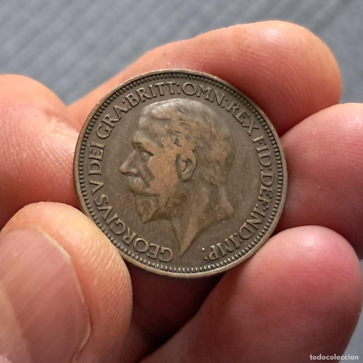 Monedas antiguas de Europa: MONEDA REINO UNIDO &frac12; PENNY PENIQUE 1926 - George V (efigie modificada) VF.