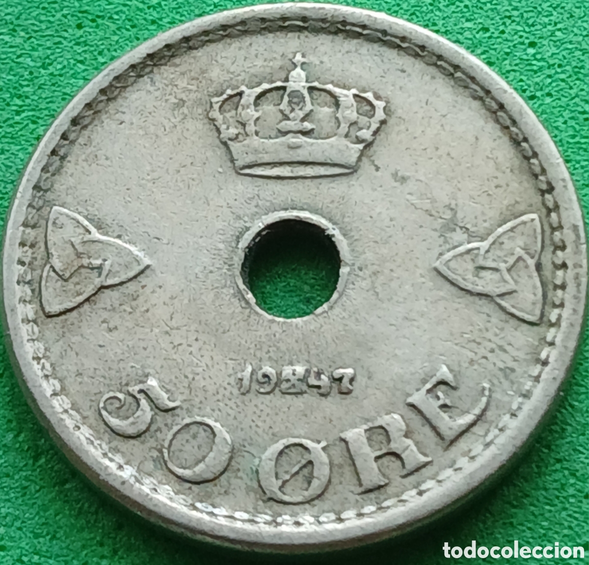 Monedas antiguas de Europa: Noruega 50 ore 1947 km#386
