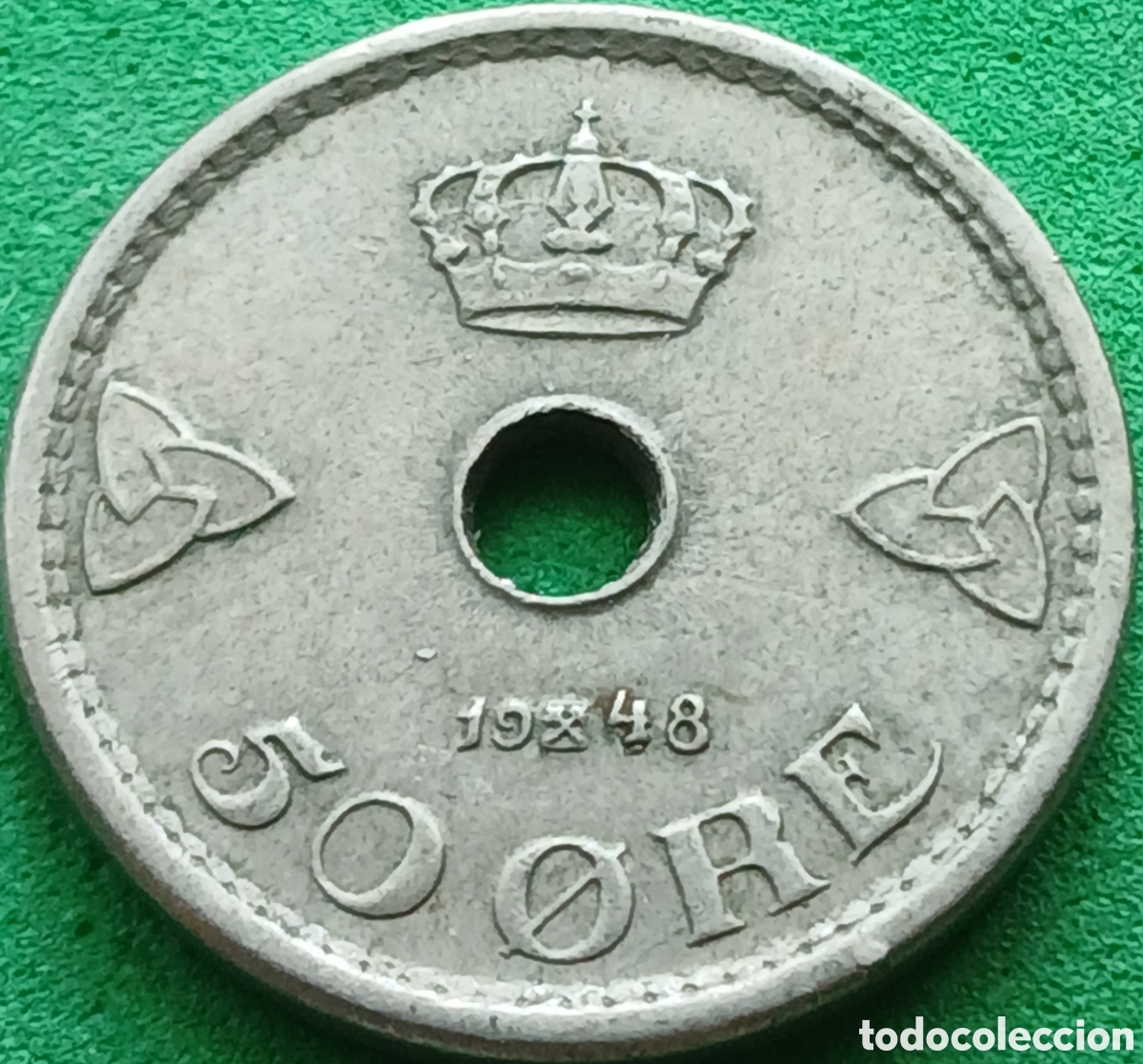 Monedas antiguas de Europa: Noruega 50 ore 1948 km#386