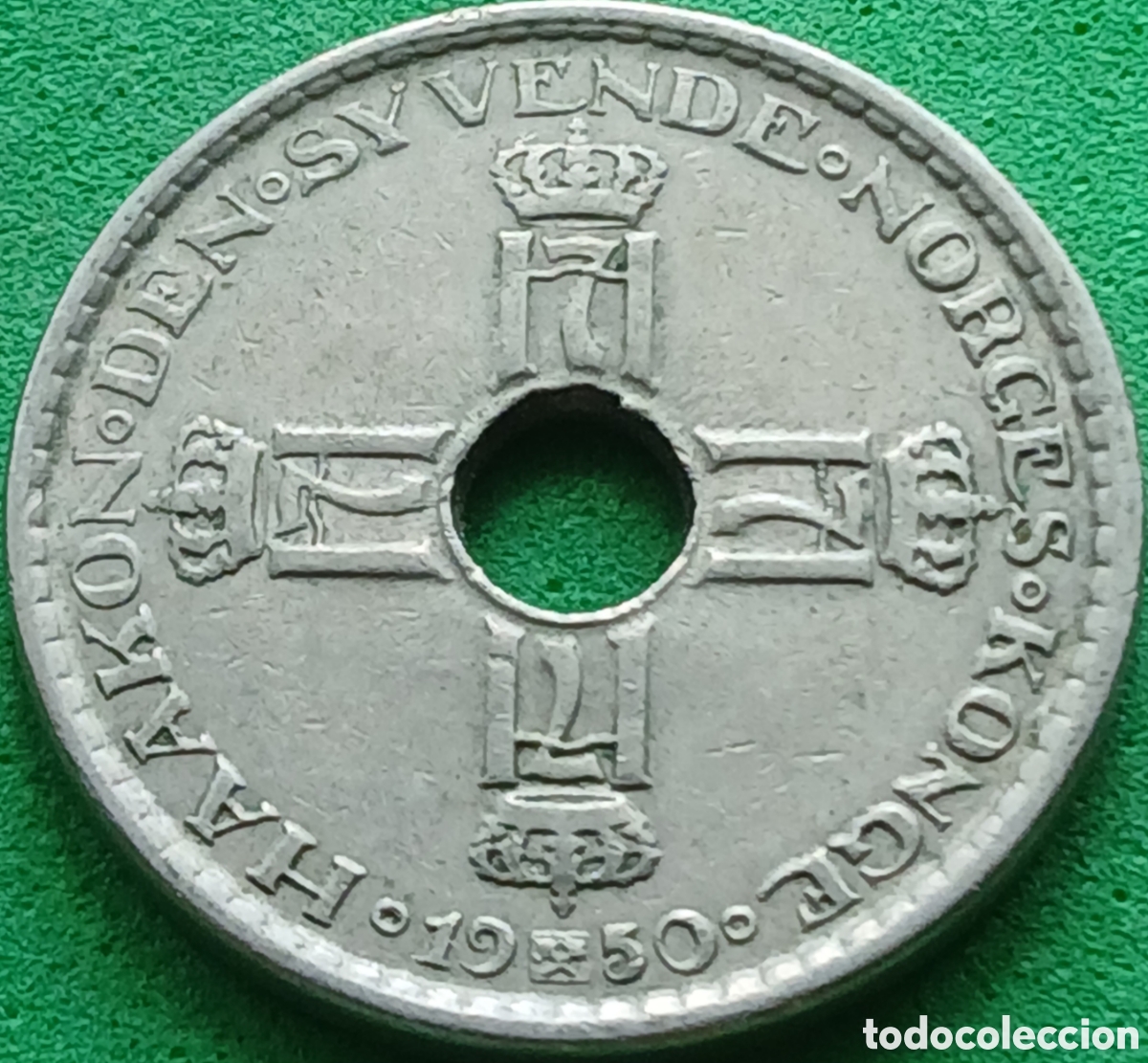 Monedas antiguas de Europa: Noruega 1 corona 1950 km#385