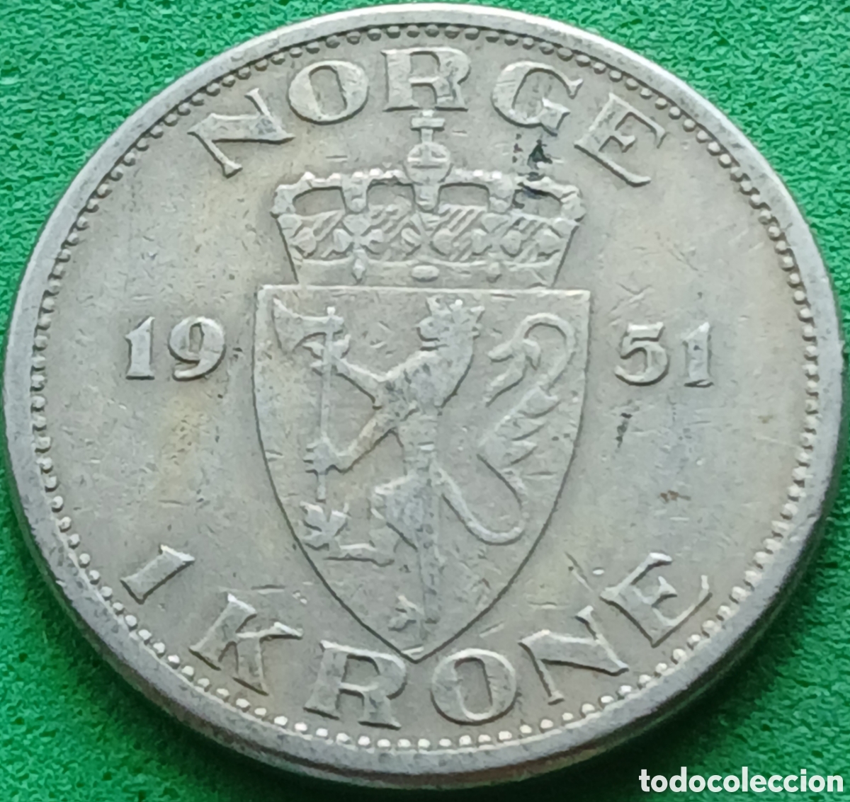 Monedas antiguas de Europa: Noruega 1 corona 1951 km#397