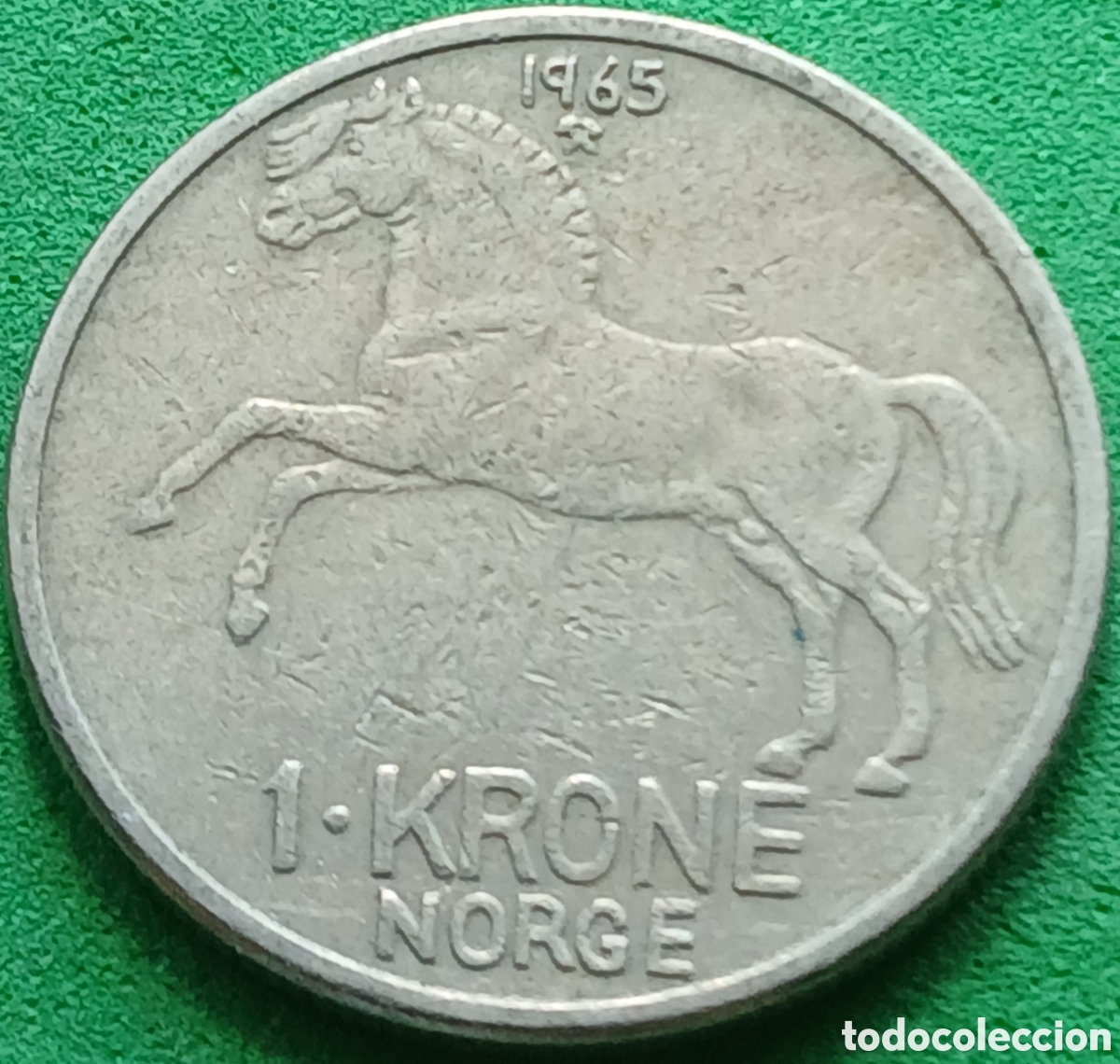 Monedas antiguas de Europa: Noruega 1 corona 1965 km#409