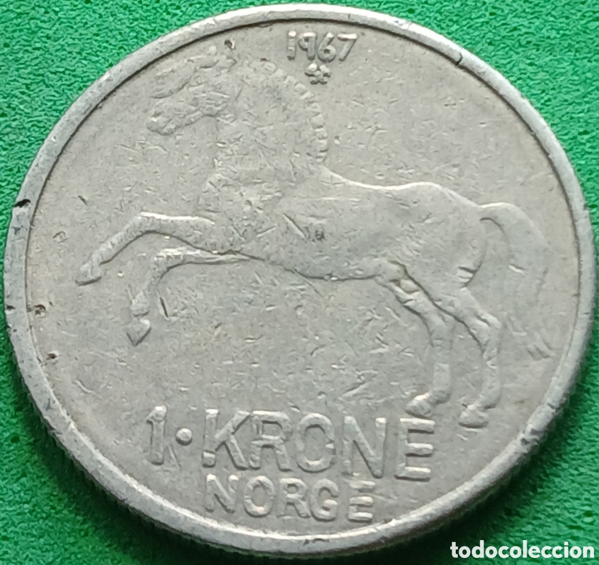 Monedas antiguas de Europa: Noruega 1 corona 1967 km#409