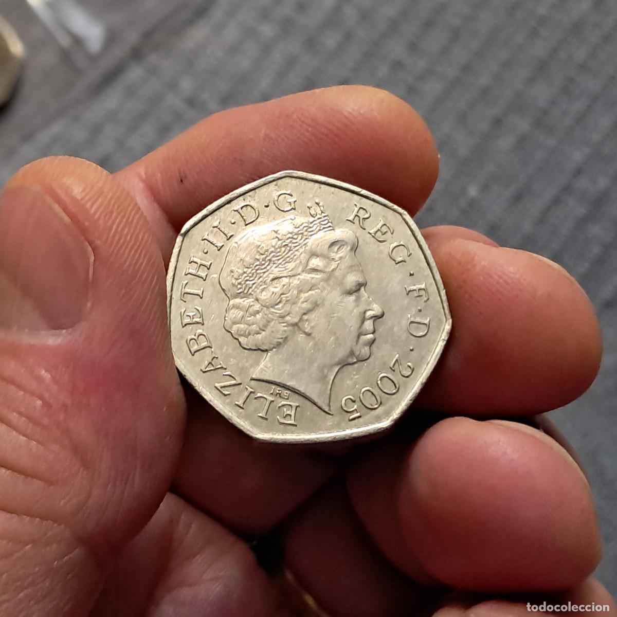 Monedas antiguas de Europa: MONEDA REINO UNIDO 50 PENCE PENIQUES 2005 - Elizabeth II (4&ordm; retrato; Johnson's Dictionary) VF.