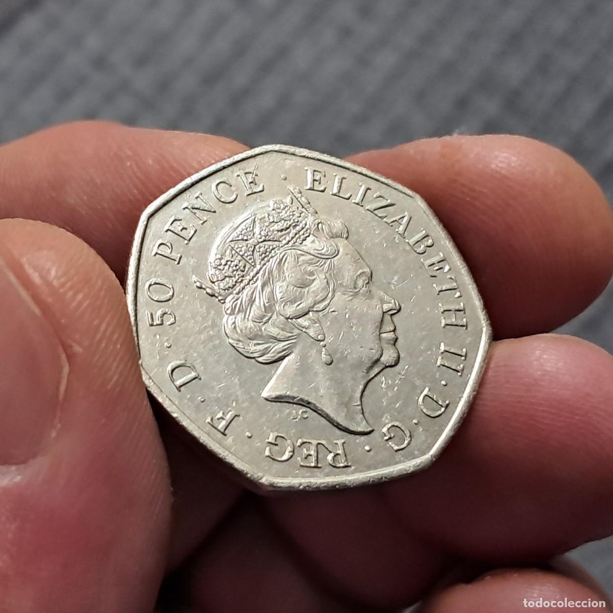 Monedas antiguas de Europa: MONEDA REINO UNIDO 50 PENCE PENIQUES 2016 - Elizabeth II (5&ordm; retrato; Batalla de Hastings) VF.