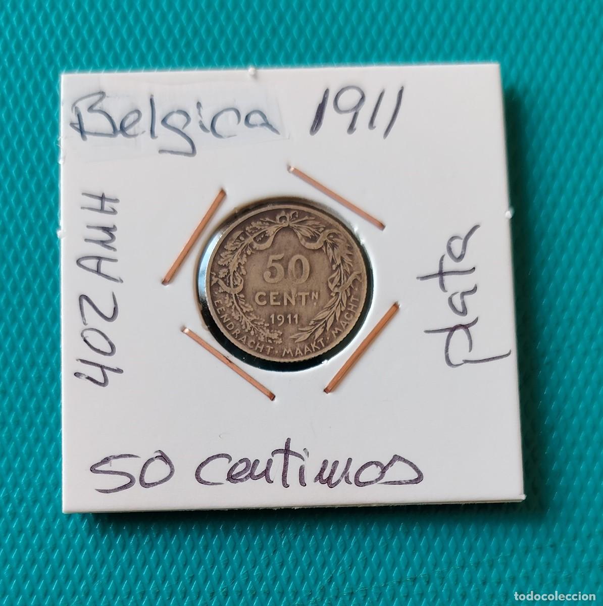 Monedas antiguas de Europa: MONEDA DE BELGICA - 50 CENTIMOS DE PLATA - A&Ntilde;O 1911 - 402AMH