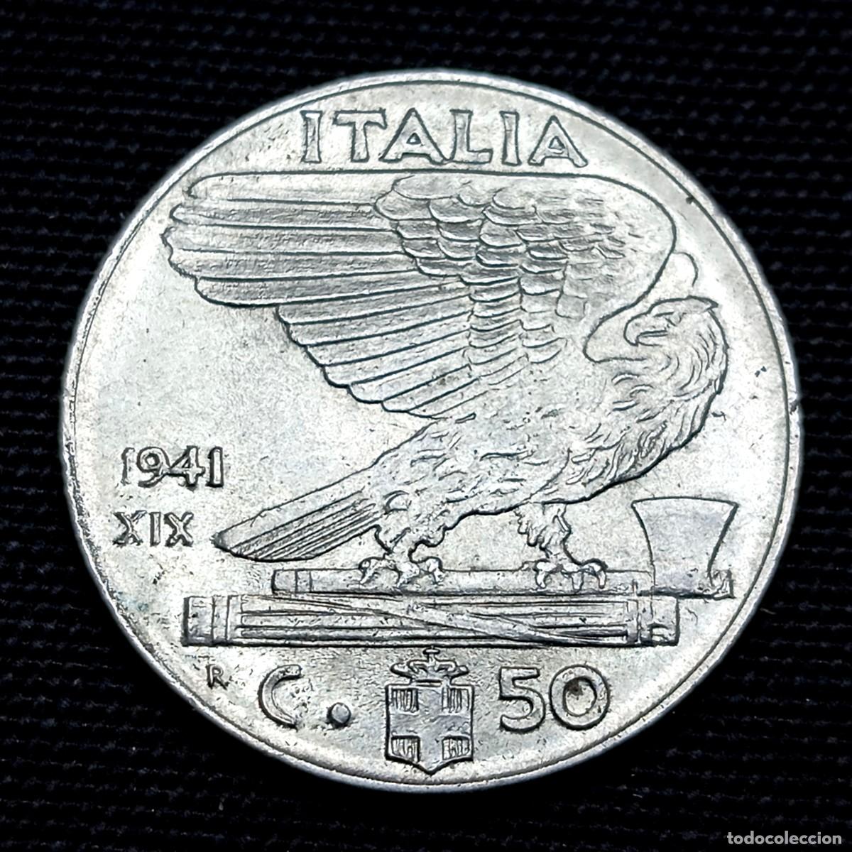 Monedas antiguas de Europa: ⚜️ BBE3 6. Italia. 50 centesimi 1941. Magn&eacute;tica
