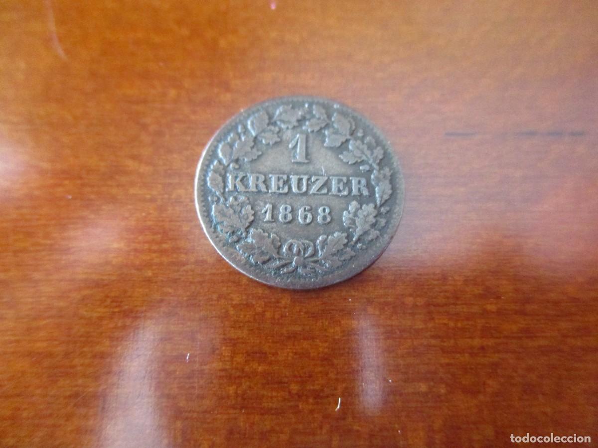 Moedas antigas da Europa: BAVARIA - 1 KREUZER 1868