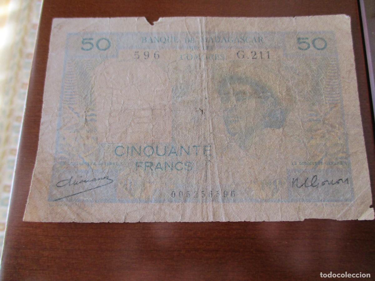 Monedas antiguas de Europa: MADAGASCAR - 50 FRANCOS DESGASTADO