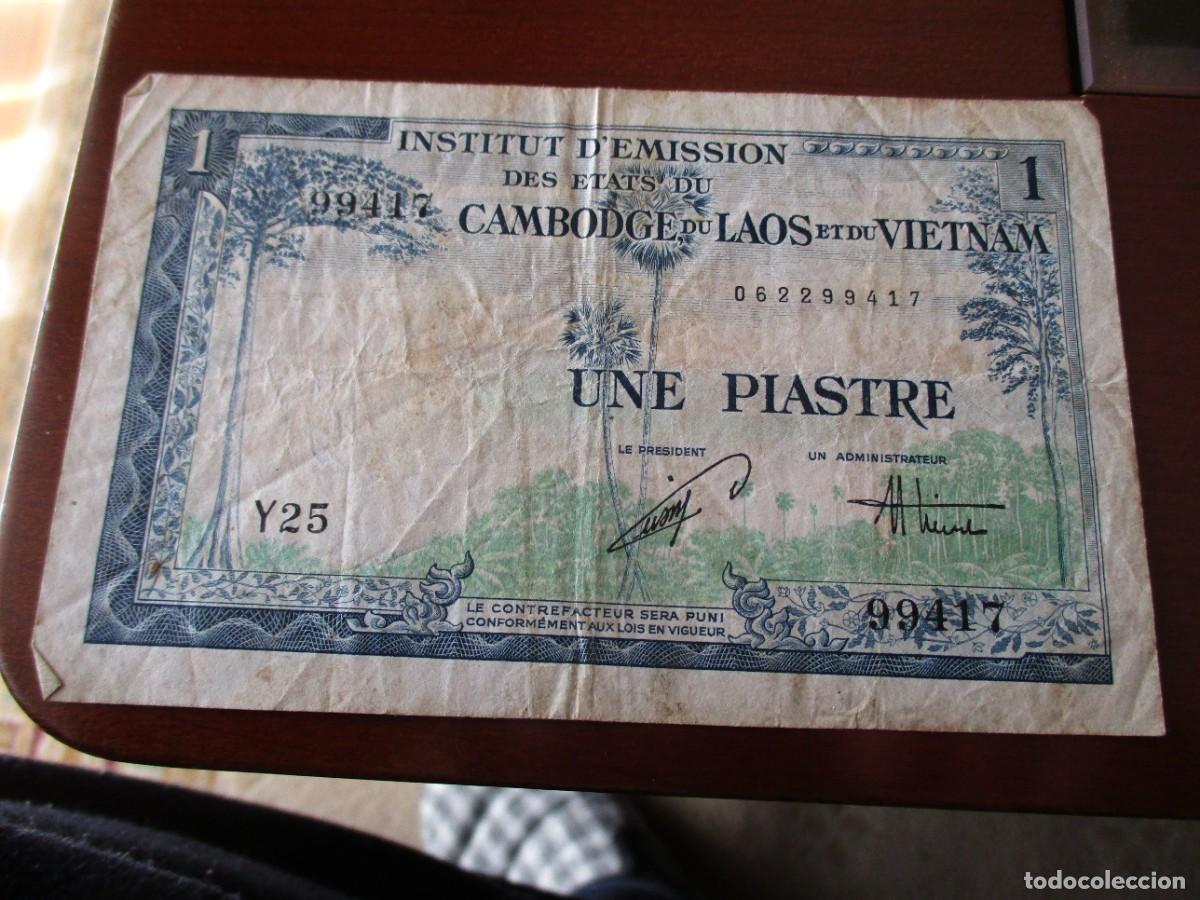 Monedas antiguas de Europa: CANBOYA LAOS Y VIETNAM - 1 PIASTRA