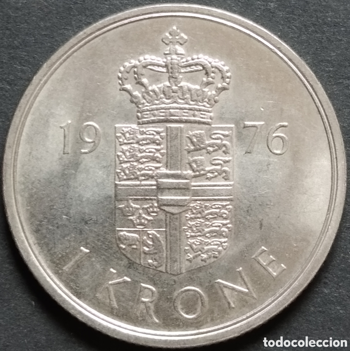 Moedas antigas da Europa: MONEDA - DINAMARCA 1 CORONA 1976
