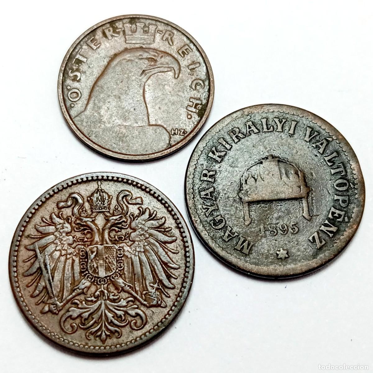 Monedas antiguas de Europa: ⚜️ BBE4 0. Austria + Hungr&iacute;a. Lote de 3 monedas