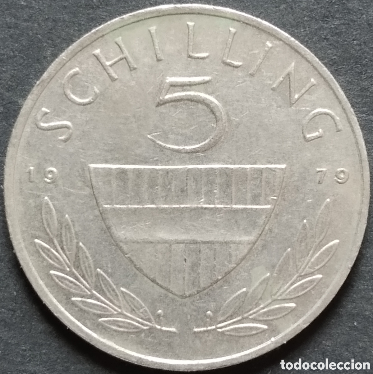 Old Coins of Europe: MONEDA - AUSTRIA 5 CHEL&Iacute;NES / SHILLINGS 1979