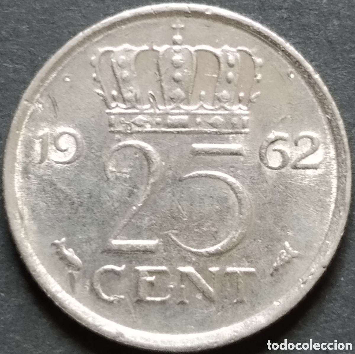 Old Coins of Europe: MONEDA - PA&Iacute;SES BAJOS 25 CENT 1962