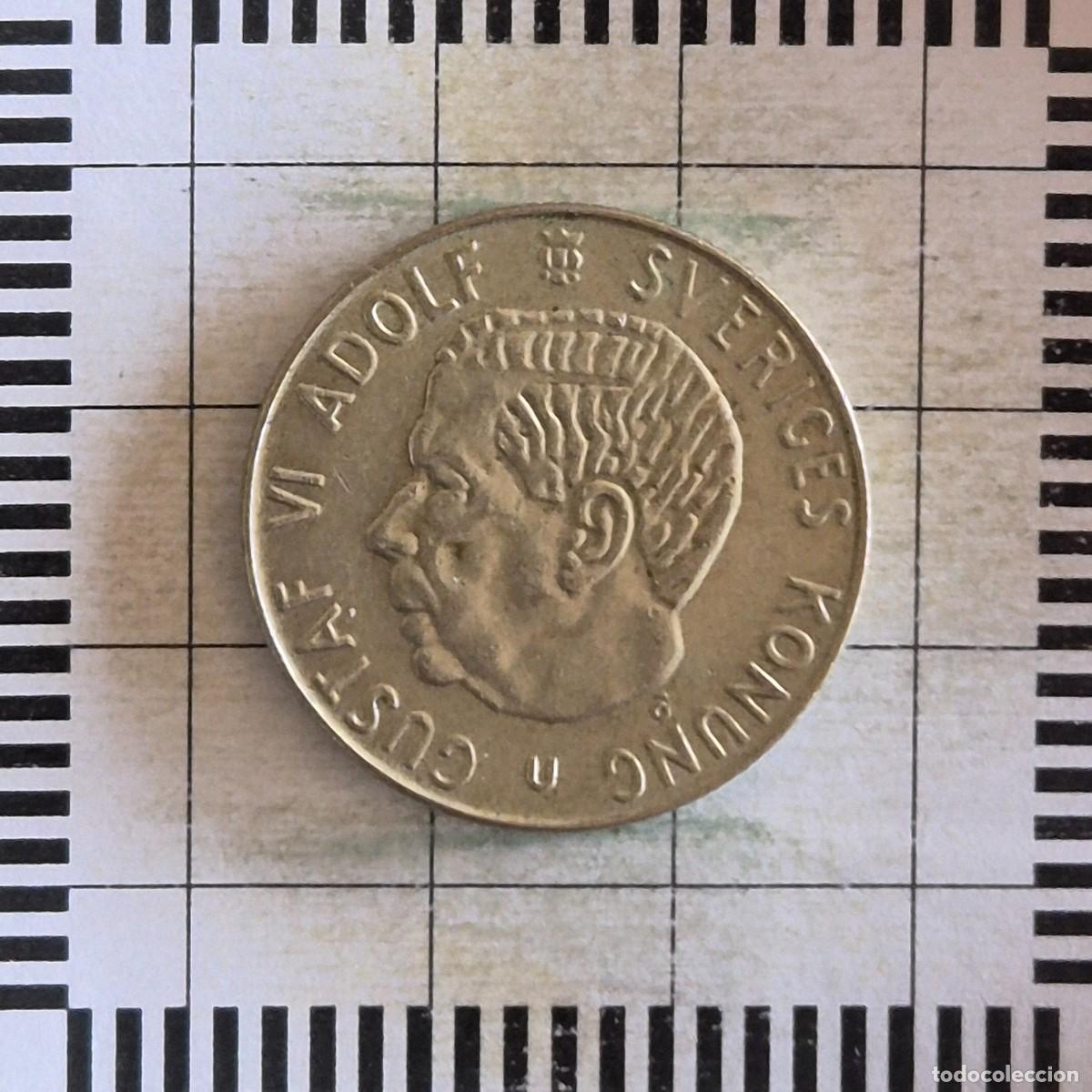 Alte M&uuml;nzen aus Europa: 1 KRONA, SUECIA. GUSTAVO VI, 1963. (KM#826).