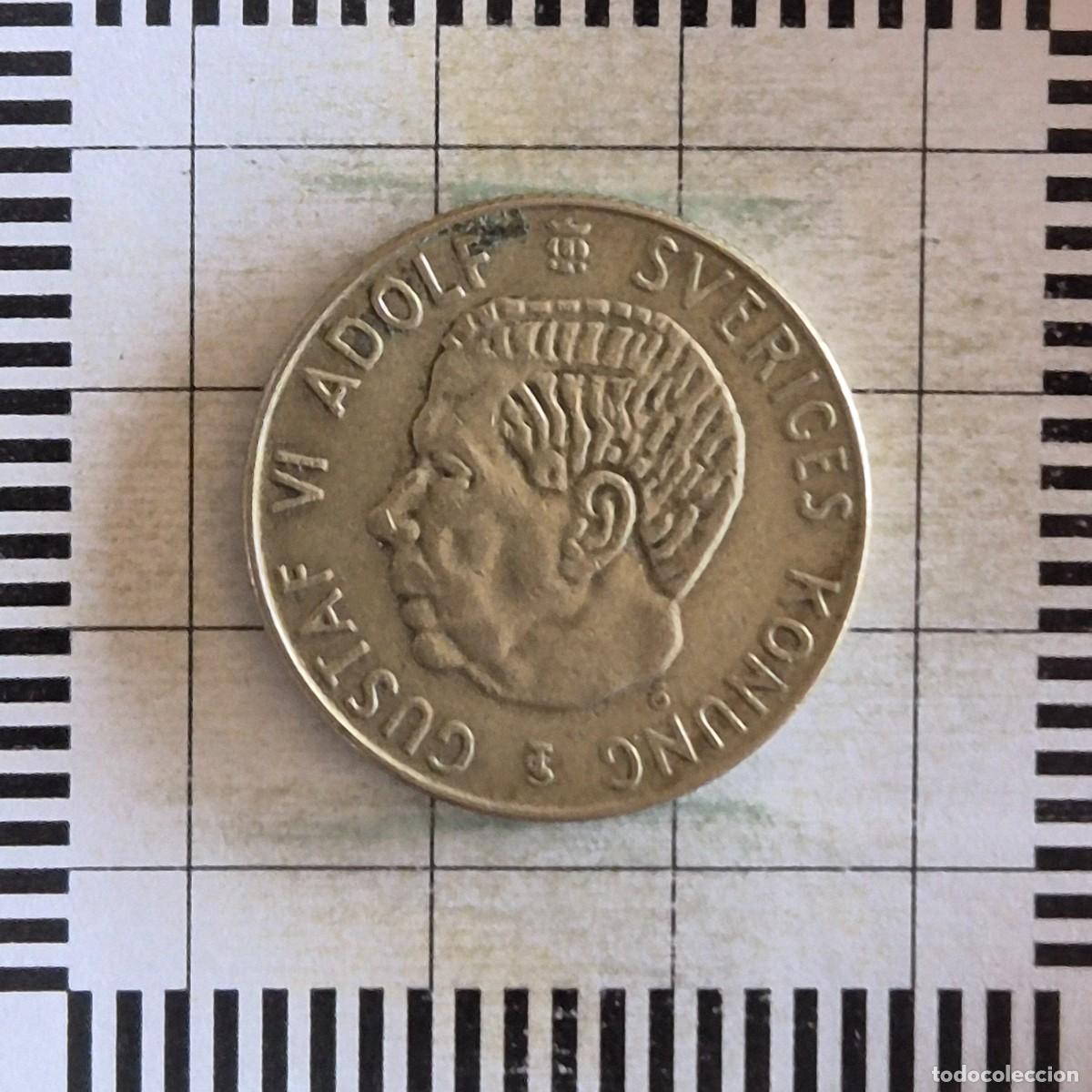 Alte M&uuml;nzen aus Europa: 1 KRONA, SUECIA. GUSTAVO VI, 1957. (KM#826).