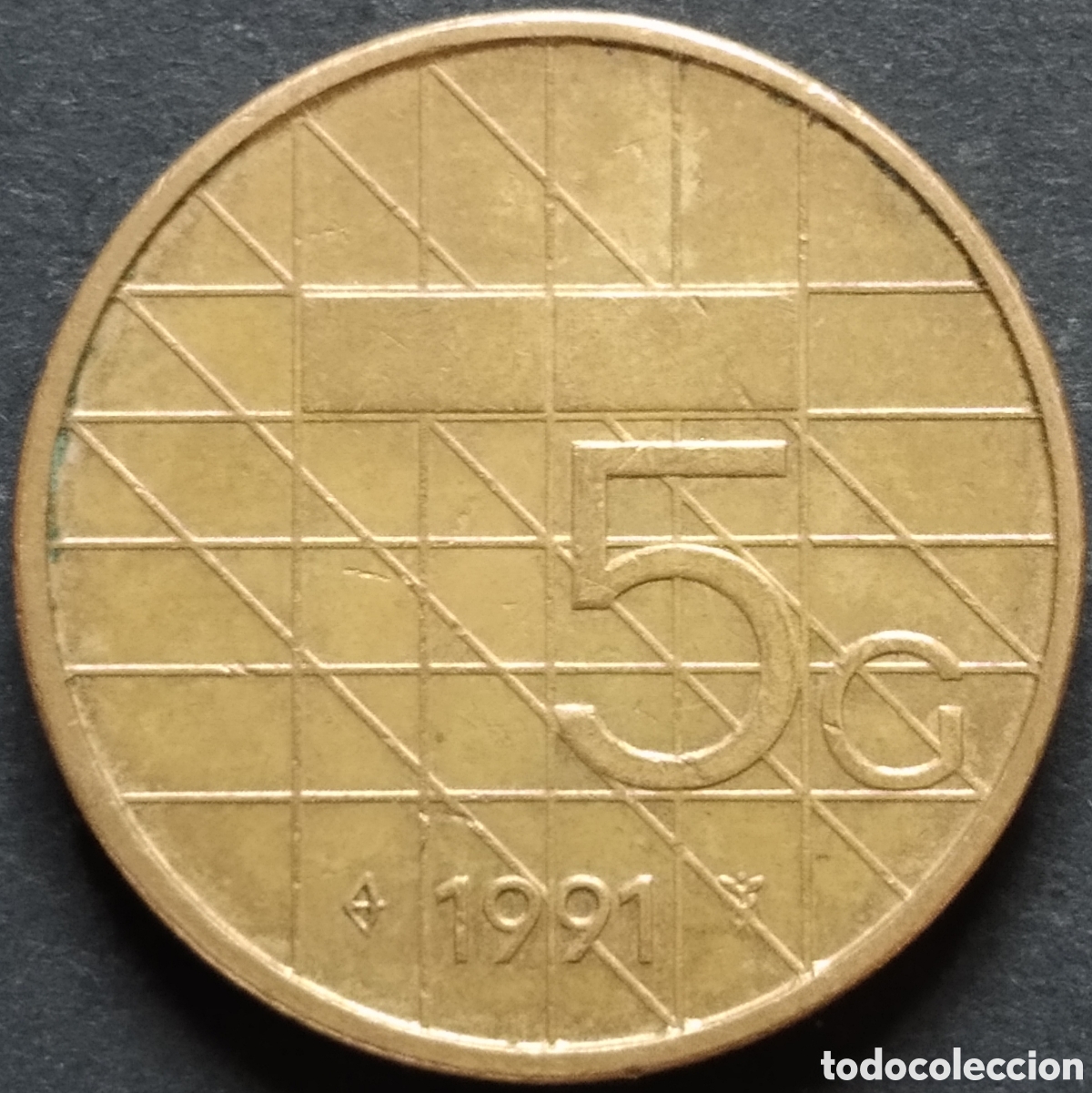Monnaies anciennes de Europe: MONEDA - PA&Iacute;SES BAJOS 5 GULDEN 1991