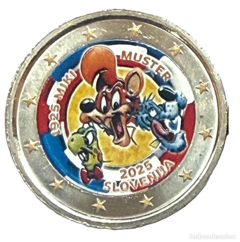 Monedas antiguas de Europa: ESLOVENIA 2 euro 2025 Miki Muster - multicolor