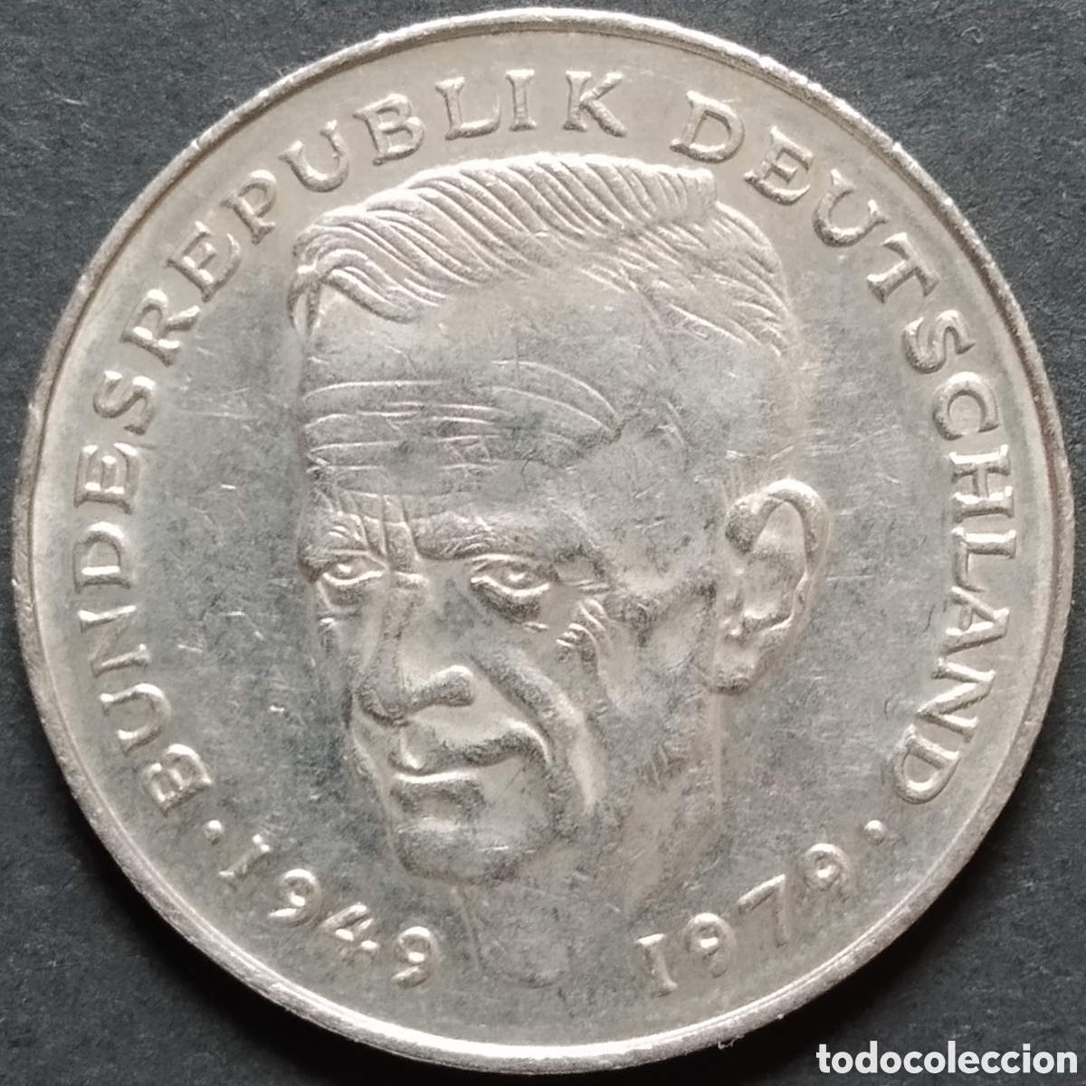 Monedas antiguas de Europa: MONEDA - ALEMANIA CONMEMORATIVA 2 MARCOS 1989 (CECA G) - 30 ANV. DE LA R FEDERAL, DR KURT SCHUMACHER