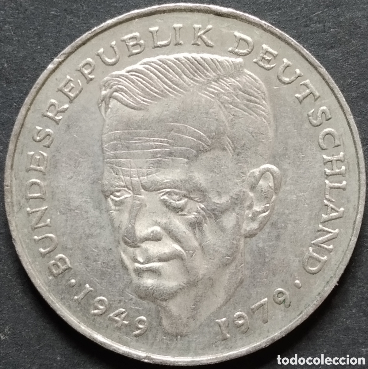 Moedas antigas da Europa: MONEDA - ALEMANIA CONMEMORATIVA 2 MARCOS 1991 (CECA J) - 30 ANV. DE LA R FEDERAL, DR KURT SCHUMACHER