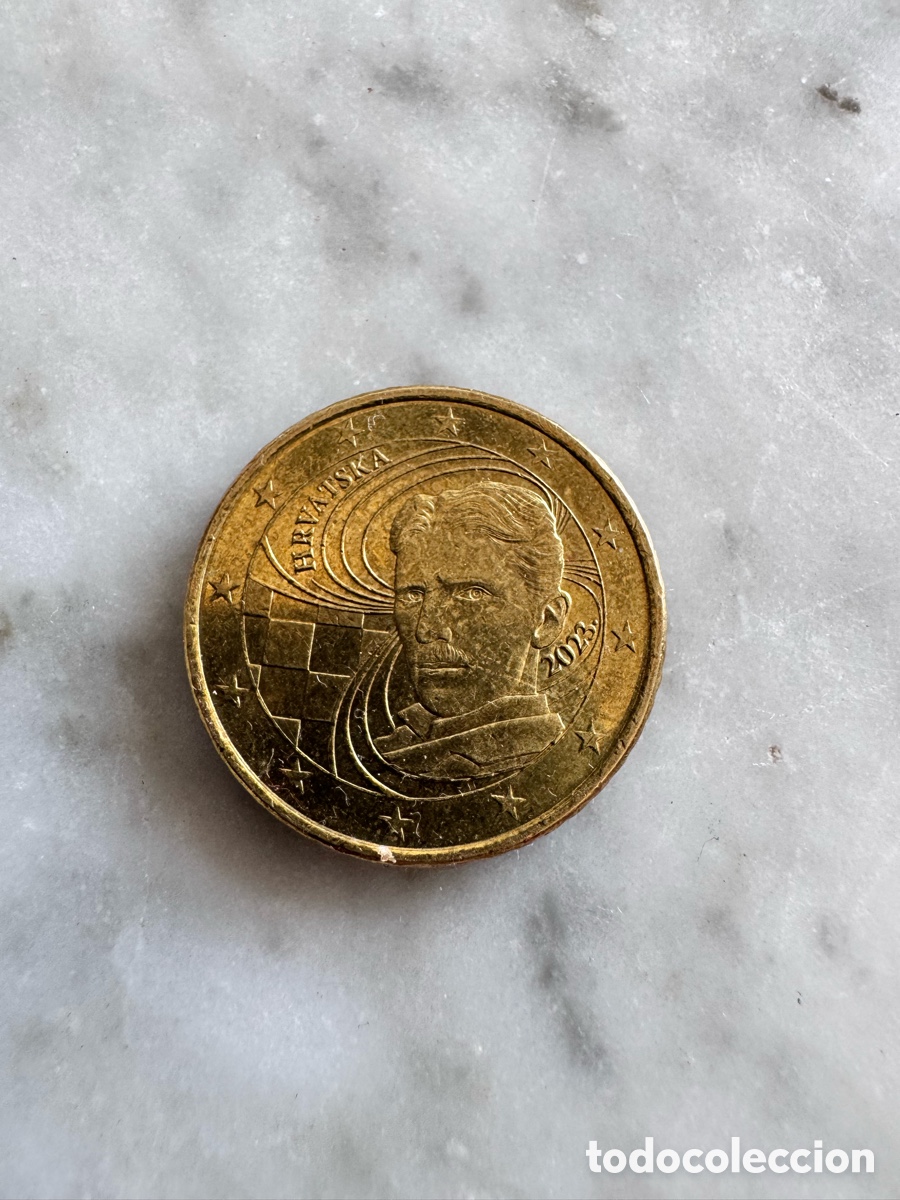 Monedas antiguas de Europa: Moneda 50 c&eacute;ntimos Croacia 2023 Nikola Tesla