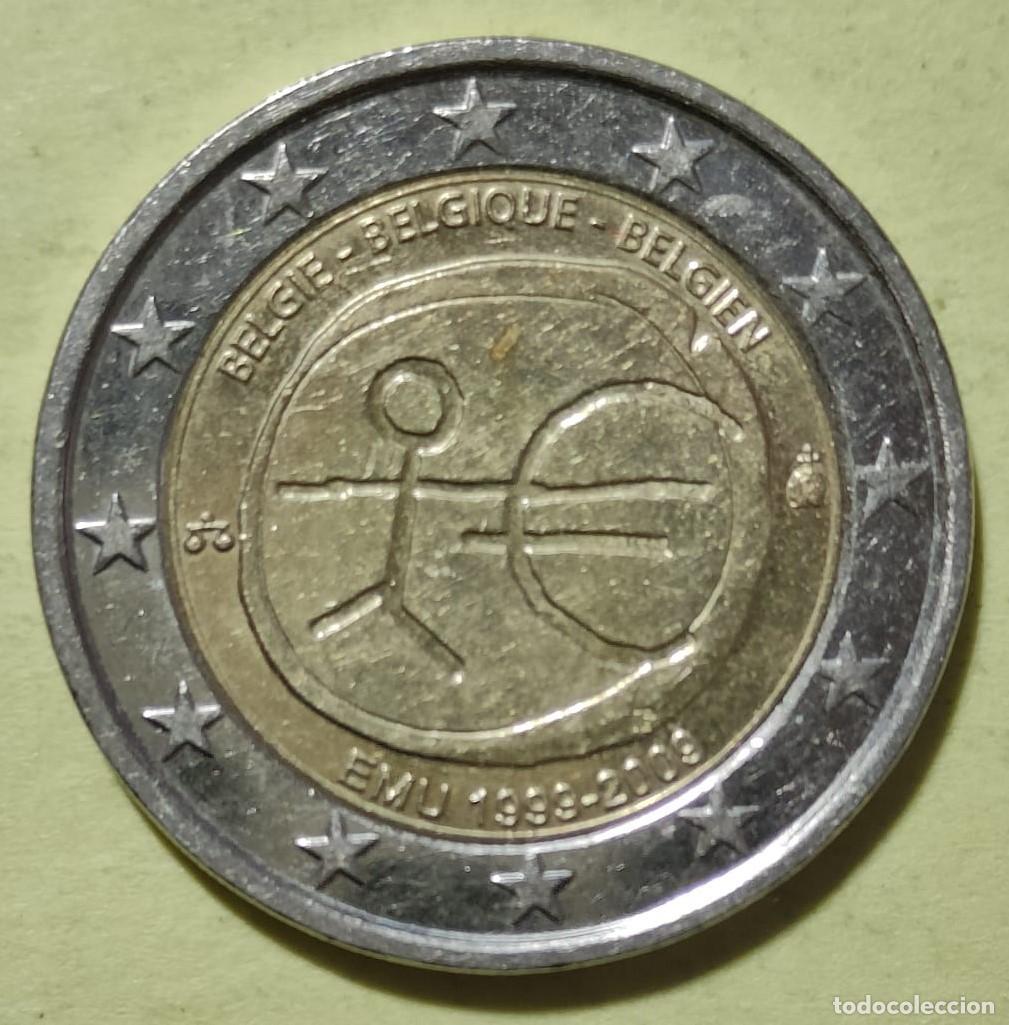 Monedas antiguas de Europa: Moneda 2 Euros circulada BELGICA 2009 10&ordm; aniv. del Euro