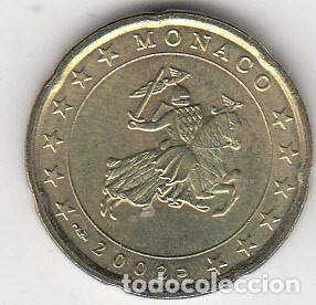 Monedas antiguas de Europa: MONACO - MONEDA DE 20 C&Eacute;NTIMOS DE EURO - 2002