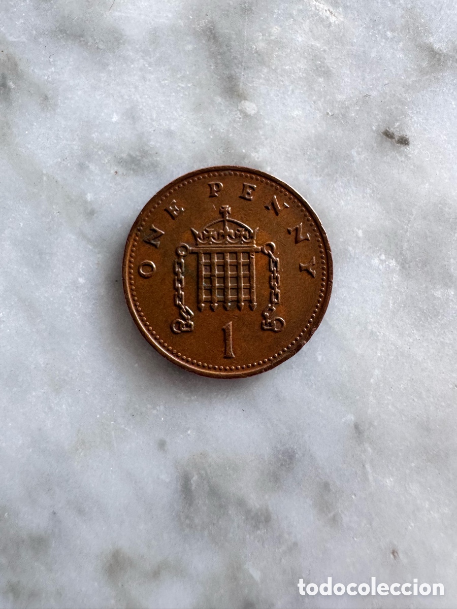 Monedas antiguas de Europa: Moneda 1 penique Inglaterra 1987