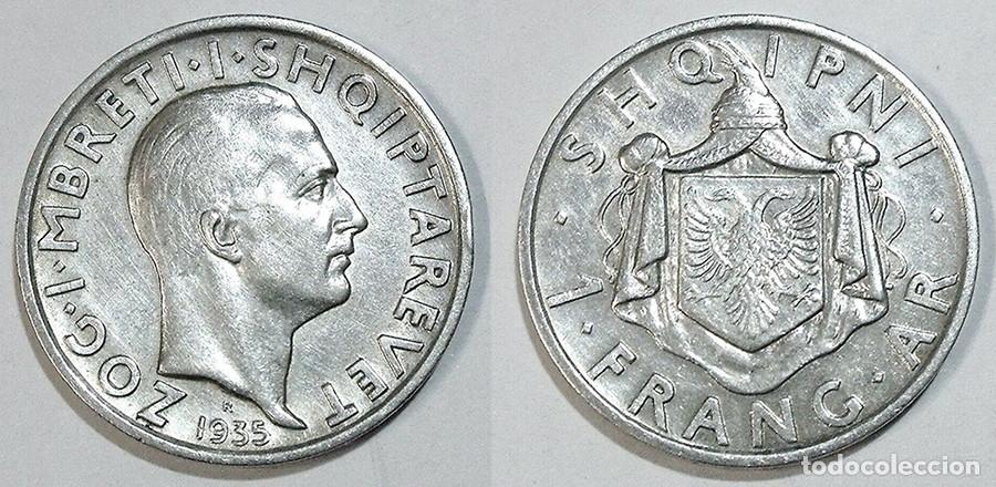 Monedas antiguas de Europa: ALBANIA - 1 FRANGA - 1935R - PLATA - NO CIRCULADA