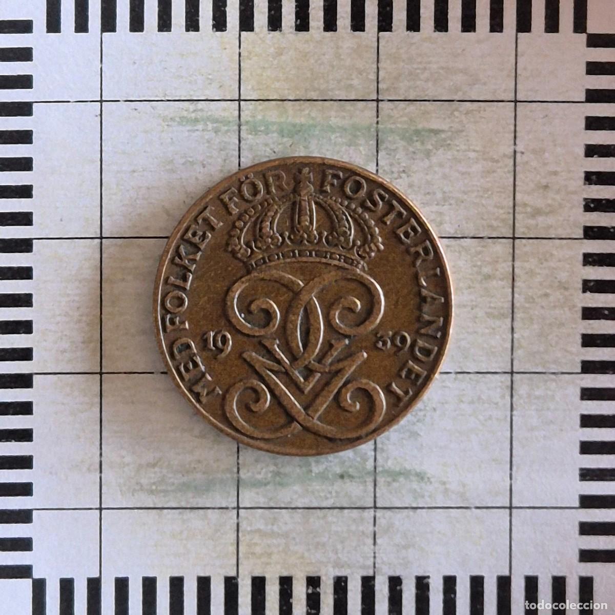Monedas antiguas de Europa: 2 ORE, SUECIA. GUSTAVO V, 1939. (KM#778).