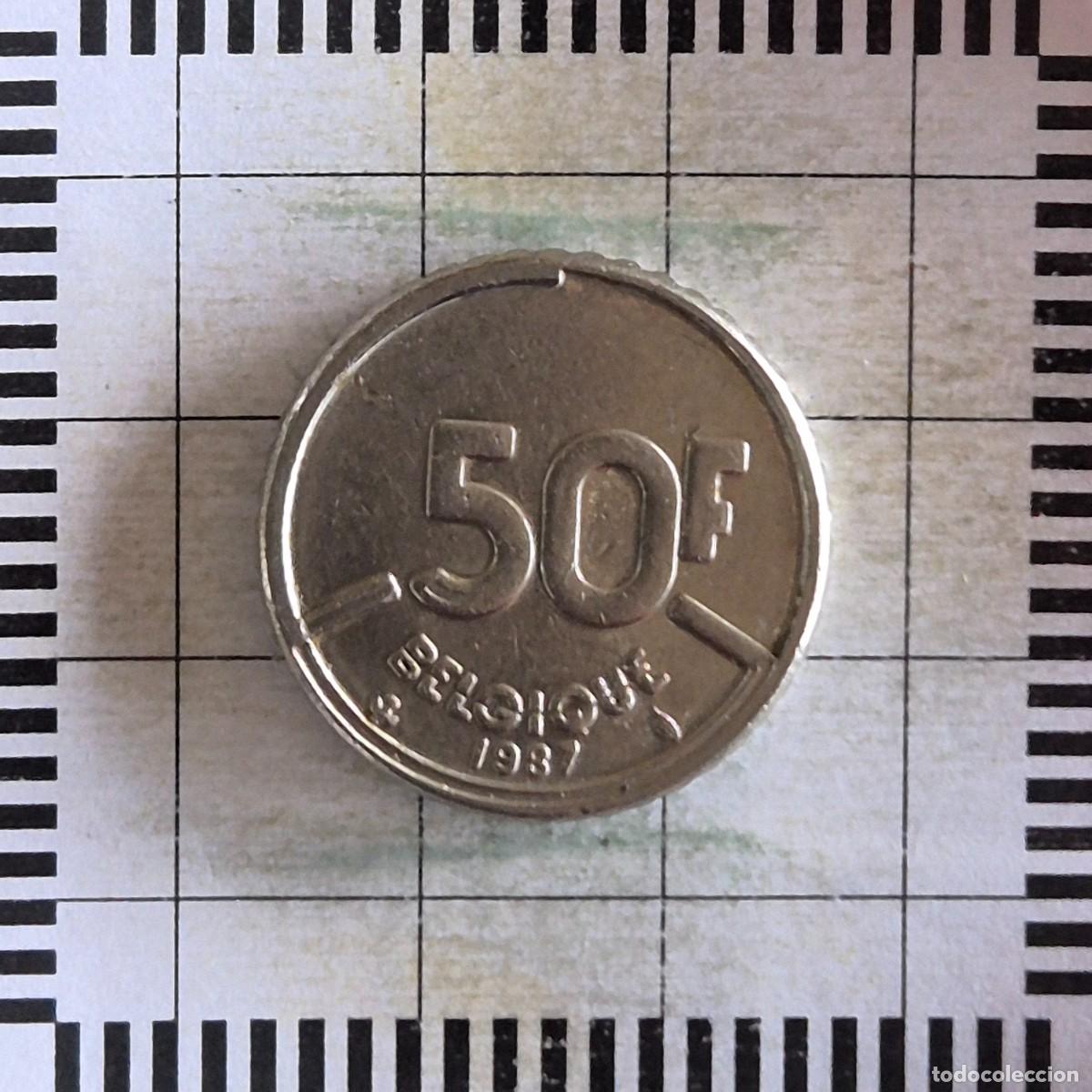 Monedas antiguas de Europa: 50 FRANCOS, B&Eacute;LGICA. BALDUINO I, 1987. (KM#168).