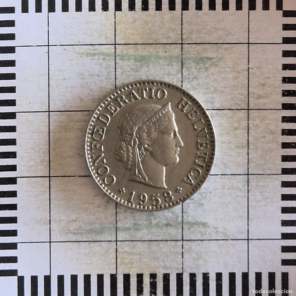 Monedas antiguas de Europa: 10 RAPPEN, SUIZA. 1958. (KM#27).
