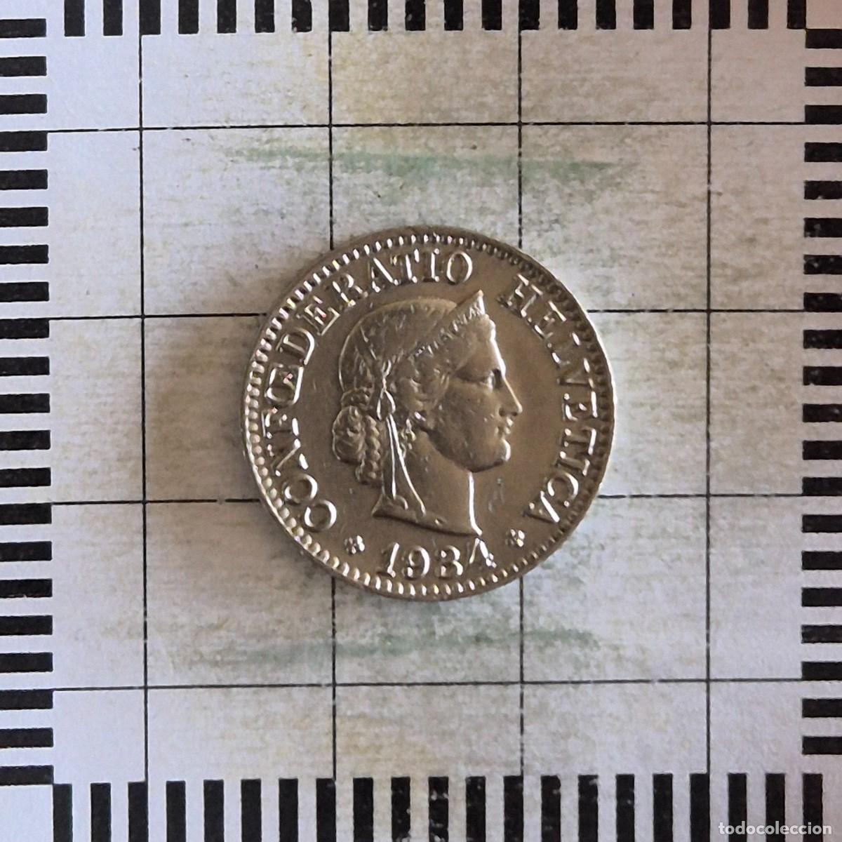 Monedas antiguas de Europa: 10 RAPPEN, SUIZA. 1934. (KM#27b).