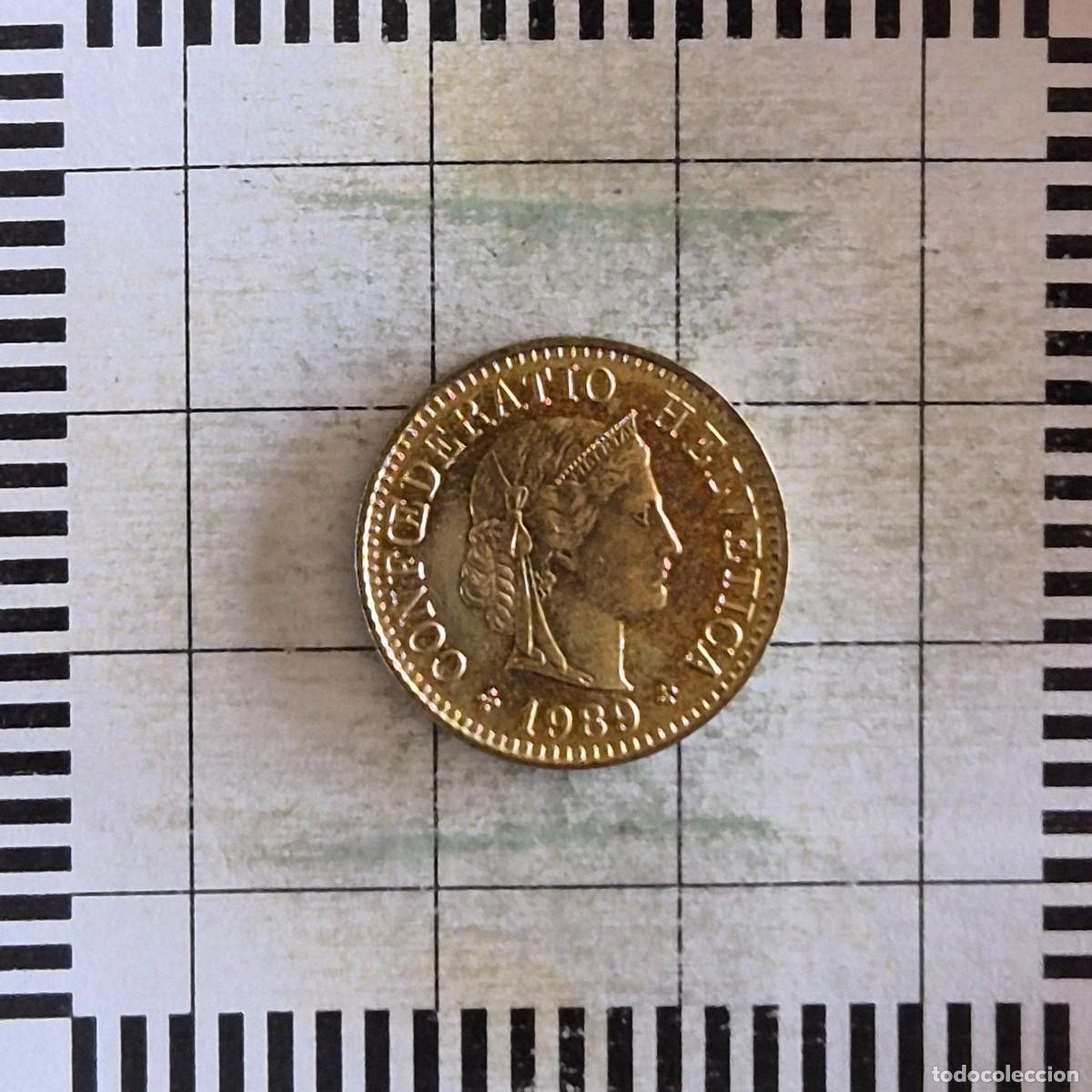 Monedas antiguas de Europa: 5 RAPPEN, SUIZA. 1989. (KM#26c).
