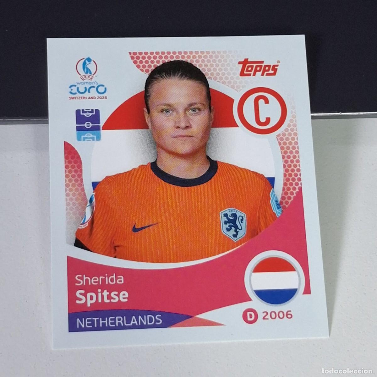 Monedas antiguas de Europa: B4 286 SHERIDA SPITSE NETHERLANDS HOLANDA SWITZERLAND 2025 UEFA WOMEN&acute;S EURO SUIZA TOPPS STICKERS