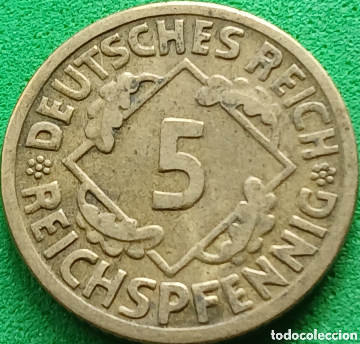 Monedas antiguas de Europa: Alemania Rep&uacute;blica de Weimar 5 reichspfennig 1925 F km#39