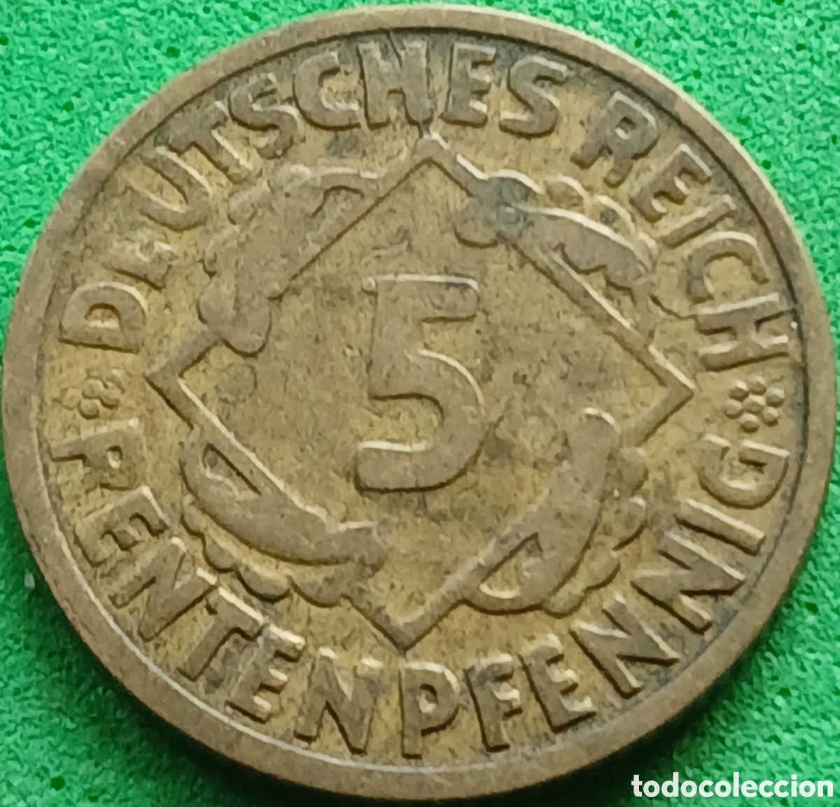Monedas antiguas de Europa: Alemania Rep&uacute;blica de Weimar 5 rentenpfennig 1924 G km#32