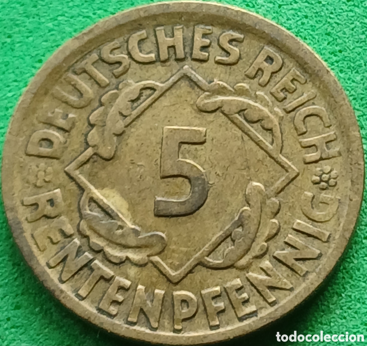Monedas antiguas de Europa: Alemania Rep&uacute;blica de Weimar 5 rentenpfennig 1924 D km#32