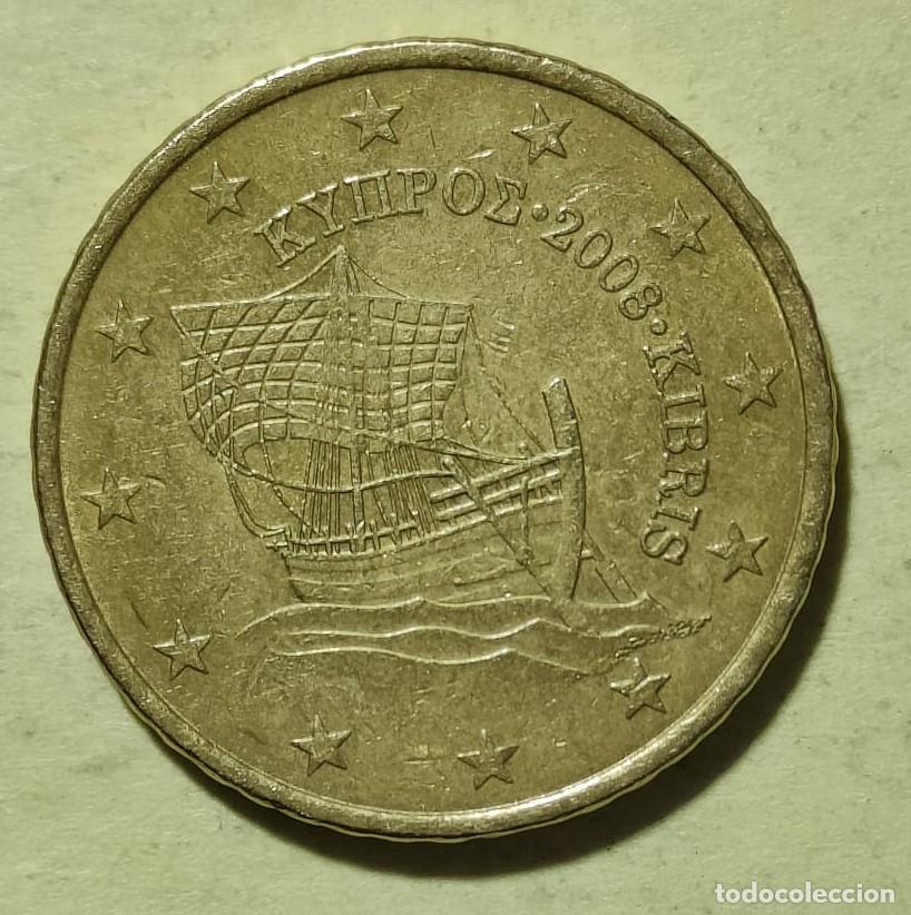 Monedas antiguas de Europa: Moneda 50 cent. circulada CHIPRE 2008