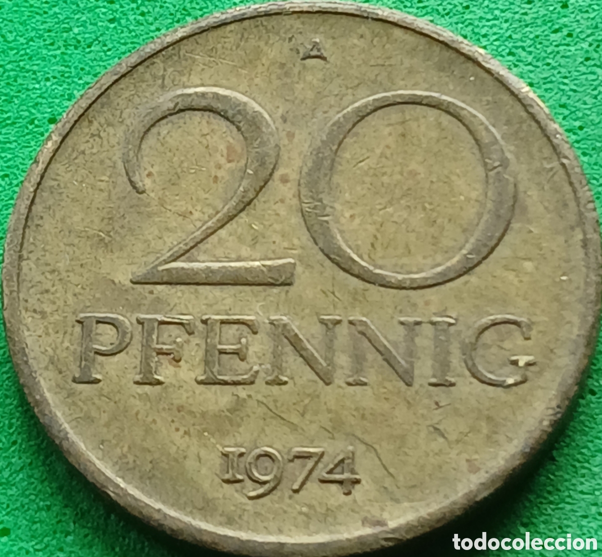 Monedas antiguas de Europa: Alemania Oriental 20 pfennig 1974 km#11