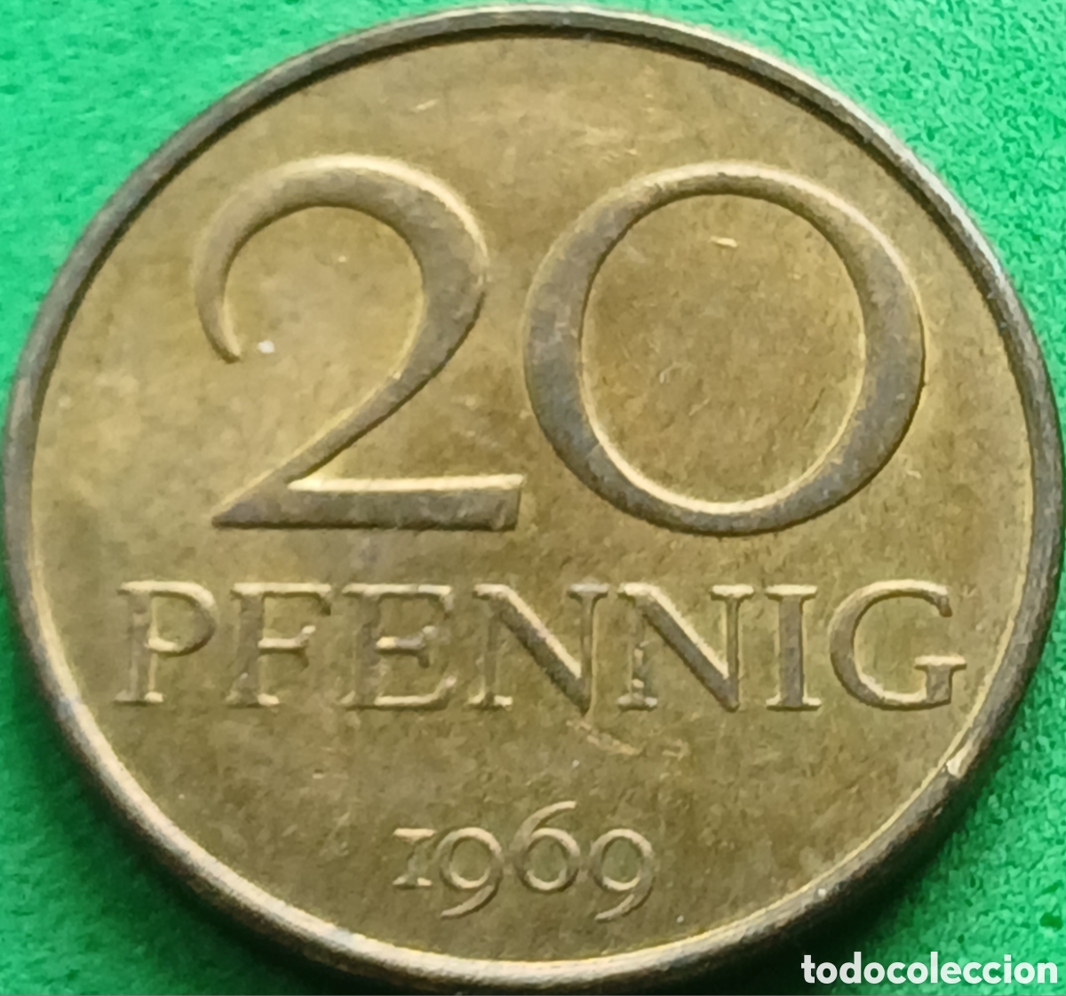 Monedas antiguas de Europa: Alemania Oriental 20 pfennig 1969 km#11