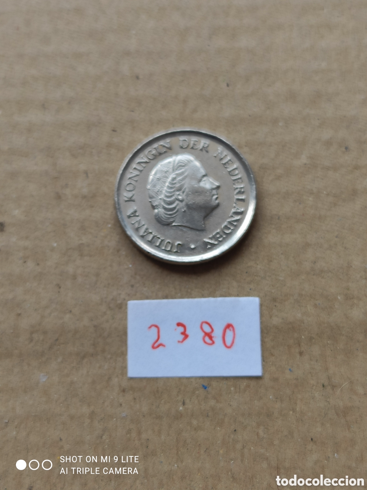 Monedas antiguas de Europa: 25 c&eacute;ntimos de Holanda a&ntilde;o 1980