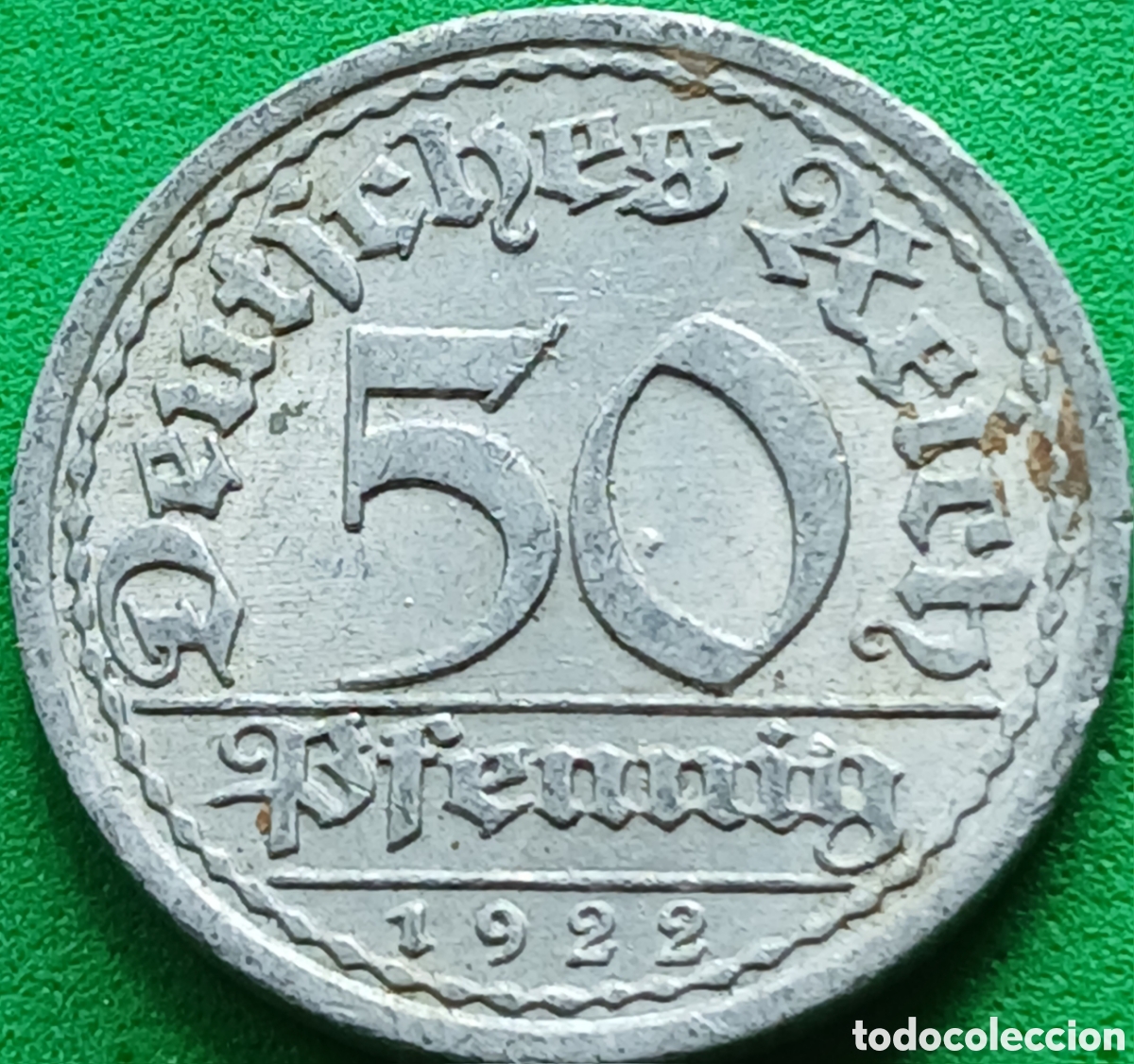 Monedas antiguas de Europa: Alemania Rep&uacute;blica de Weimar 50 pfennig 1922 A km#27
